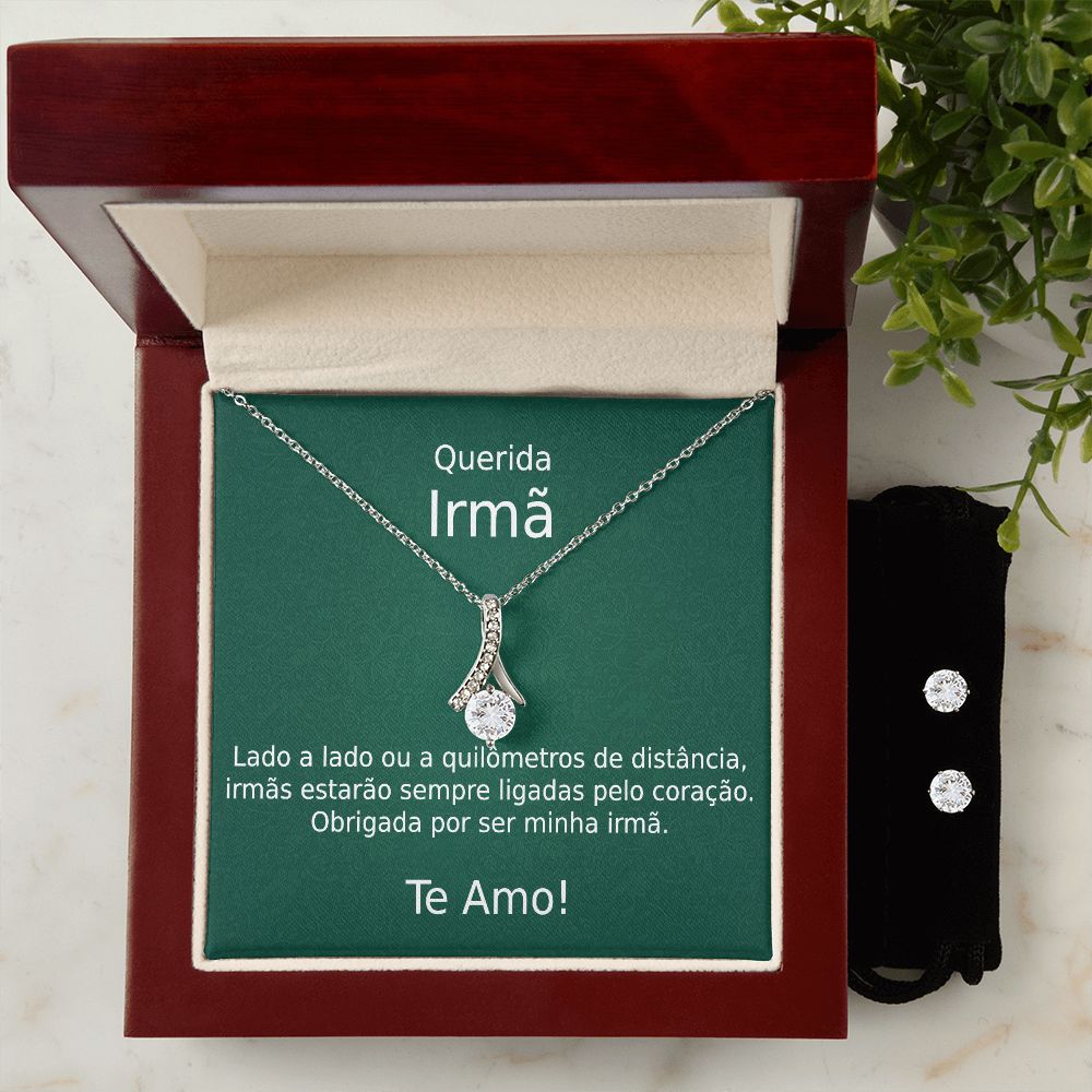 Kit Presente Irmã - Conjunto Banhado Ouro Branco 14k – Simply Off