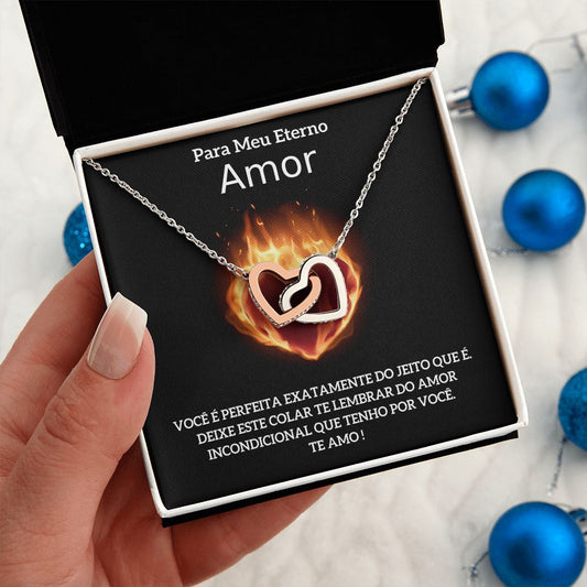 Presente Amor - Colar Prata 925 e Ouro Rose