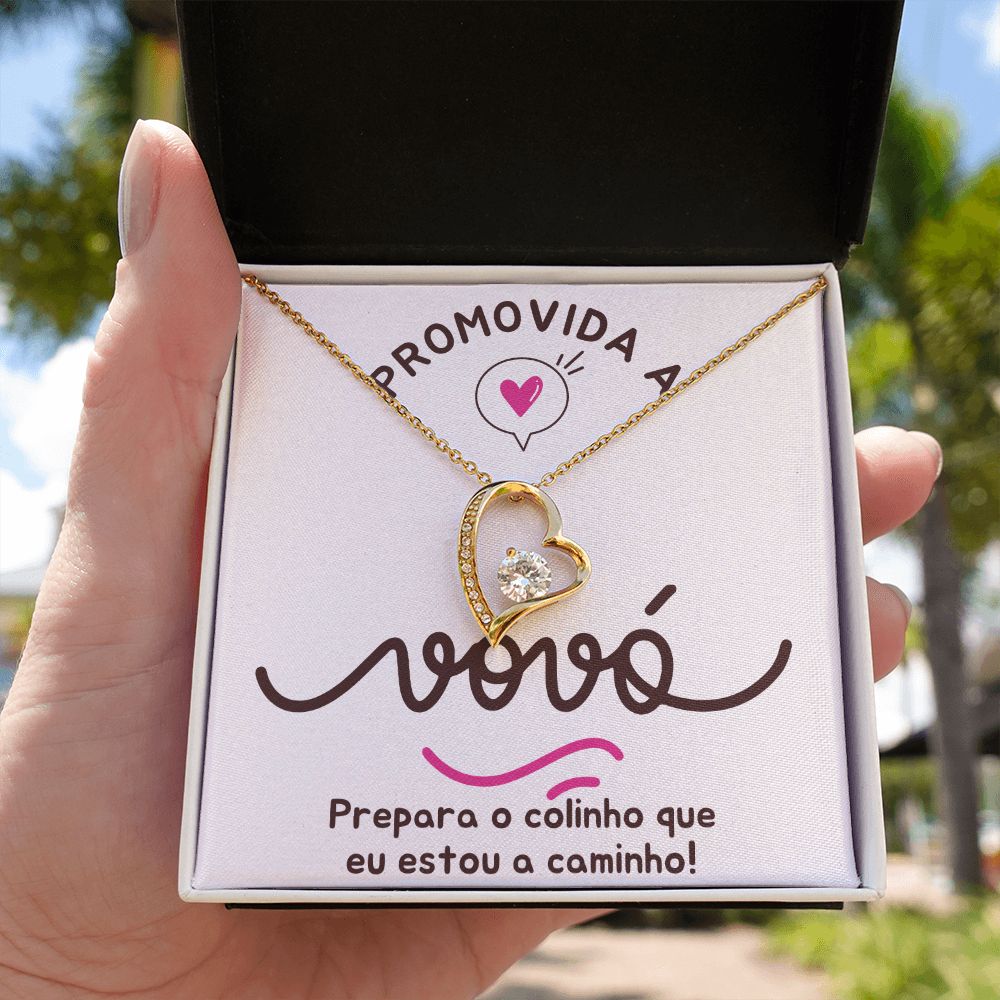 Presente Promovida a Vó - Colar Feminino Ouro Banhado 18k