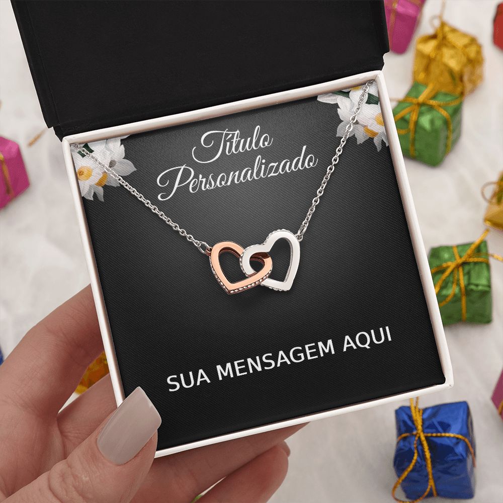 Presente Personalizado - Colar Prata 925 Banhado a Ouro Branco e Rose