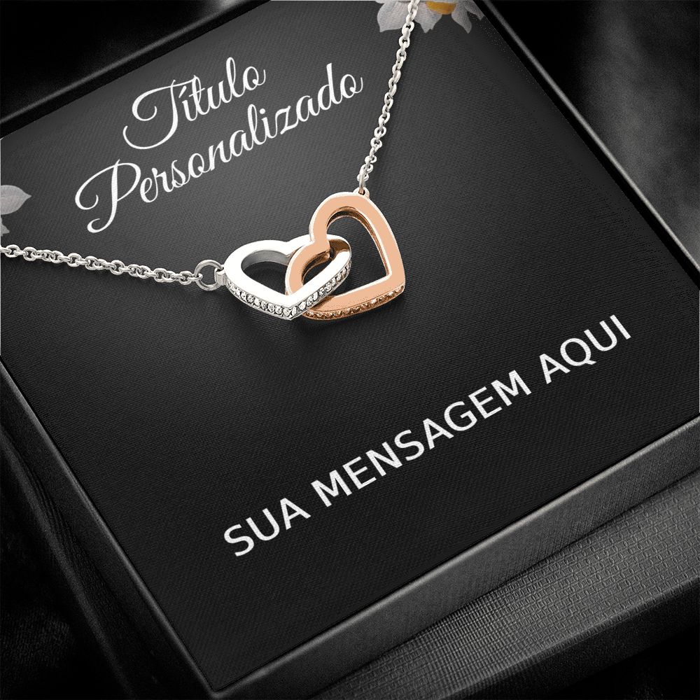 Presente Personalizado - Colar Prata 925 Banhado a Ouro Branco e Rose