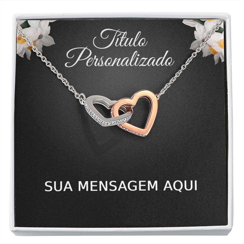 Presente Personalizado - Colar Prata 925 Banhado a Ouro Branco e Rose